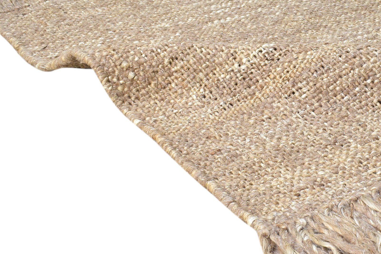 2' X 3' Rug Wool / Jute Brown Modern Flatweave Scandinavian Solid Small Carpet 7865138774165