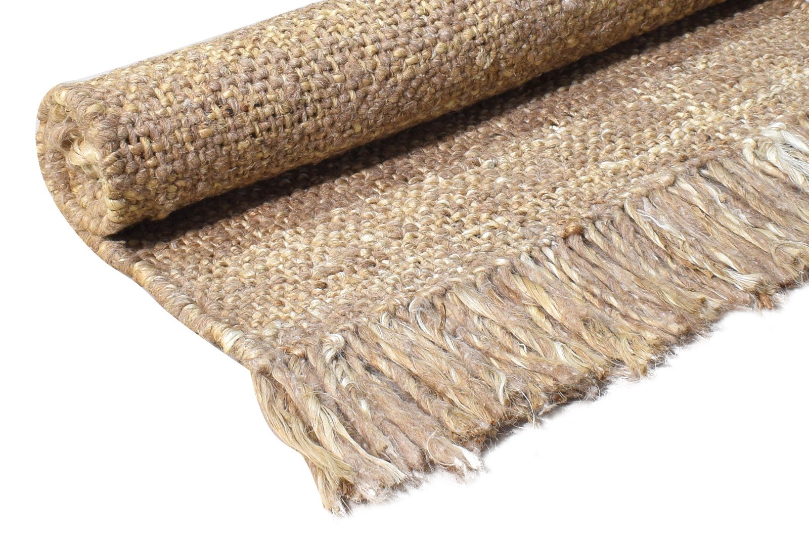 2' X 3' Rug Wool / Jute Brown Modern Flatweave Scandinavian Solid Small Carpet 7865138774165