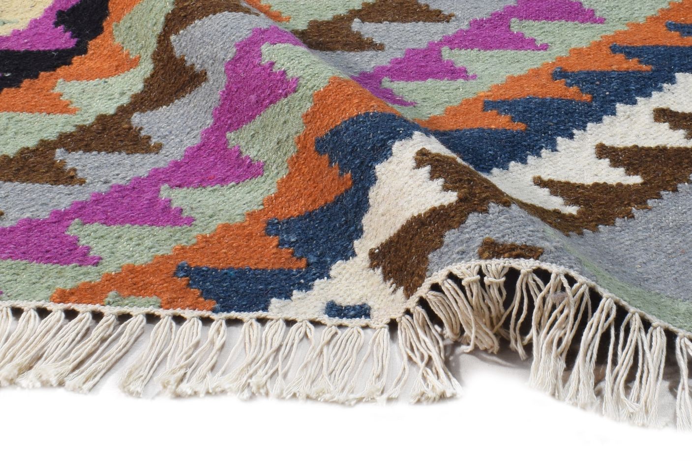 Katlin 2' X 3' Rug Wool Multi Color Modern Dhurrie Bohemian Abstract 7865081725077