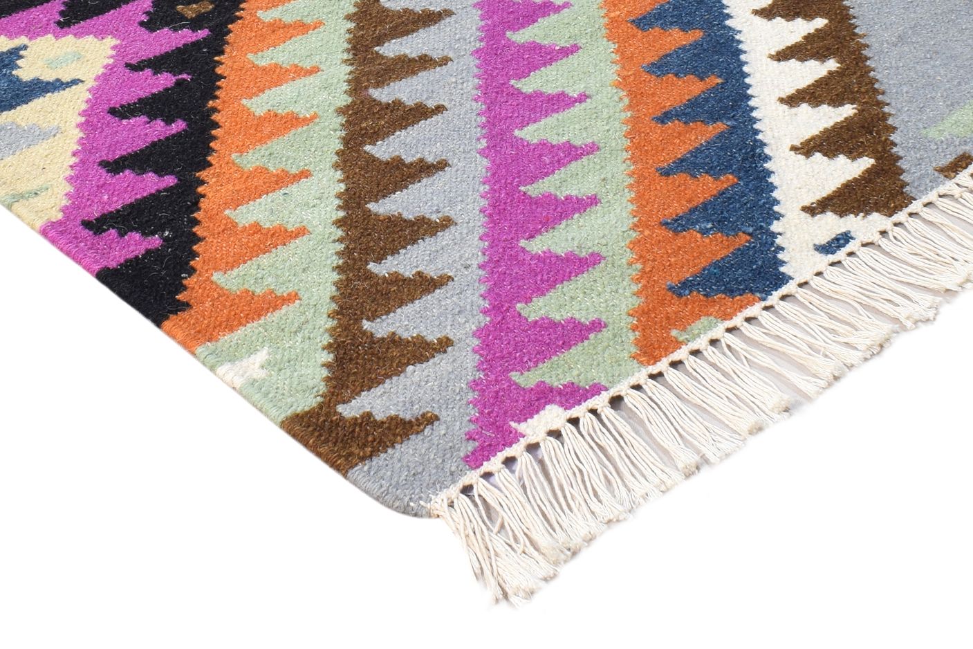 Katlin 2' X 3' Rug Wool Multi Color Modern Dhurrie Bohemian Abstract 7865081725077