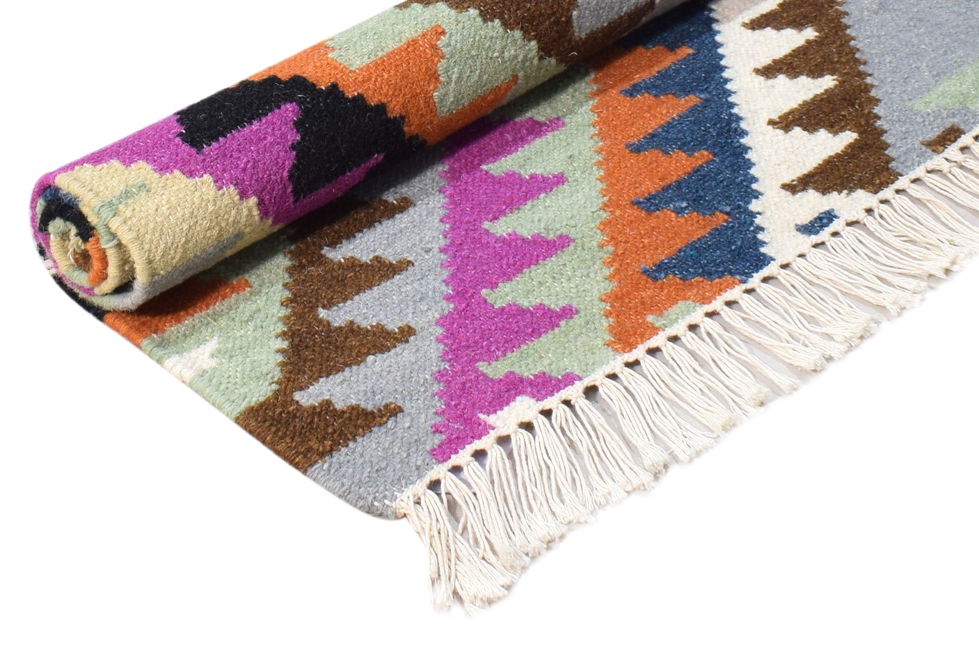 Katlin 2' X 3' Rug Wool Multi Color Modern Dhurrie Bohemian Abstract 7865081725077