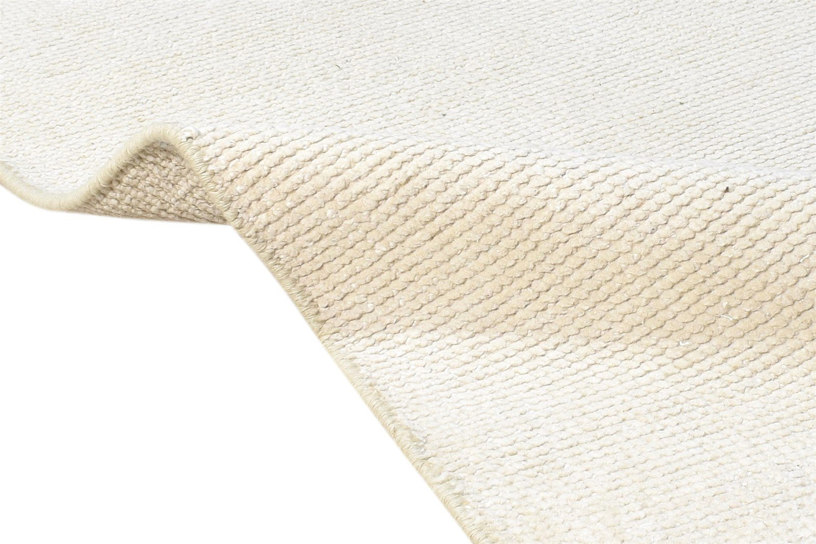 2' X 3' Rug Wool Off-White Modern Hand Knotted Scandinavian Solid Small Carpet 7865124225173