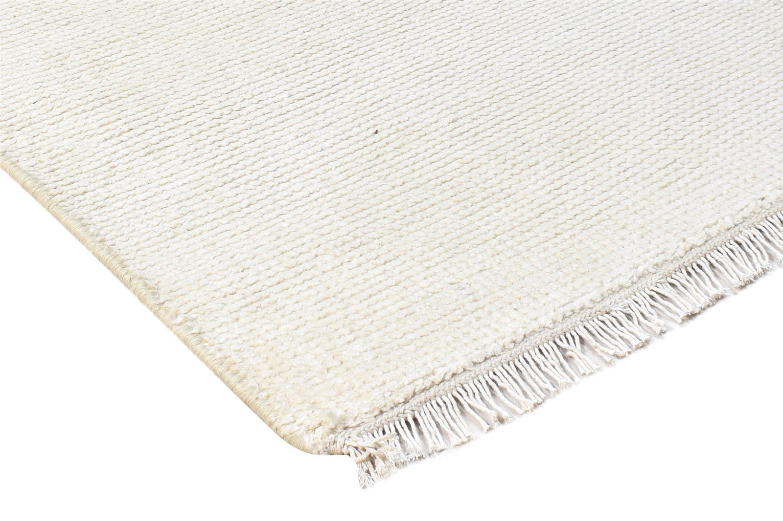 2' X 3' Rug Wool Off-White Modern Hand Knotted Scandinavian Solid Small Carpet 7865124225173