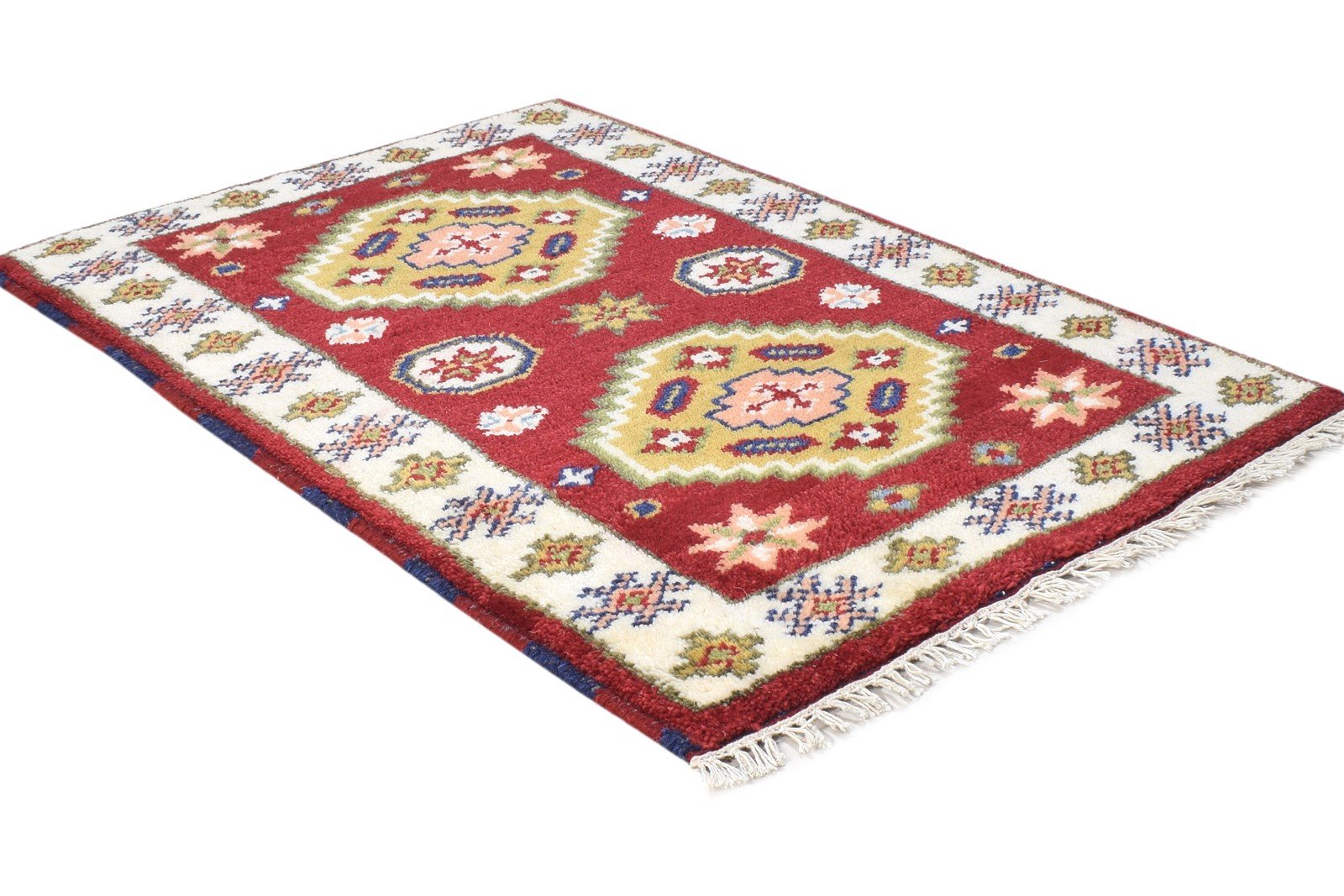 2' X 3' Rug Wool Red Persian Hand Knotted Kazak Oriental Small Carpet 7864503042197