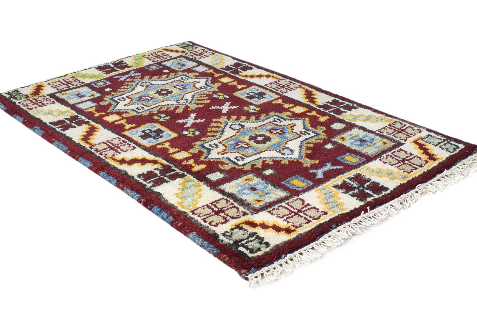 2' X 3' Rug Wool Red Persian Hand Knotted Kazak Oriental Small Carpet 7864503107733