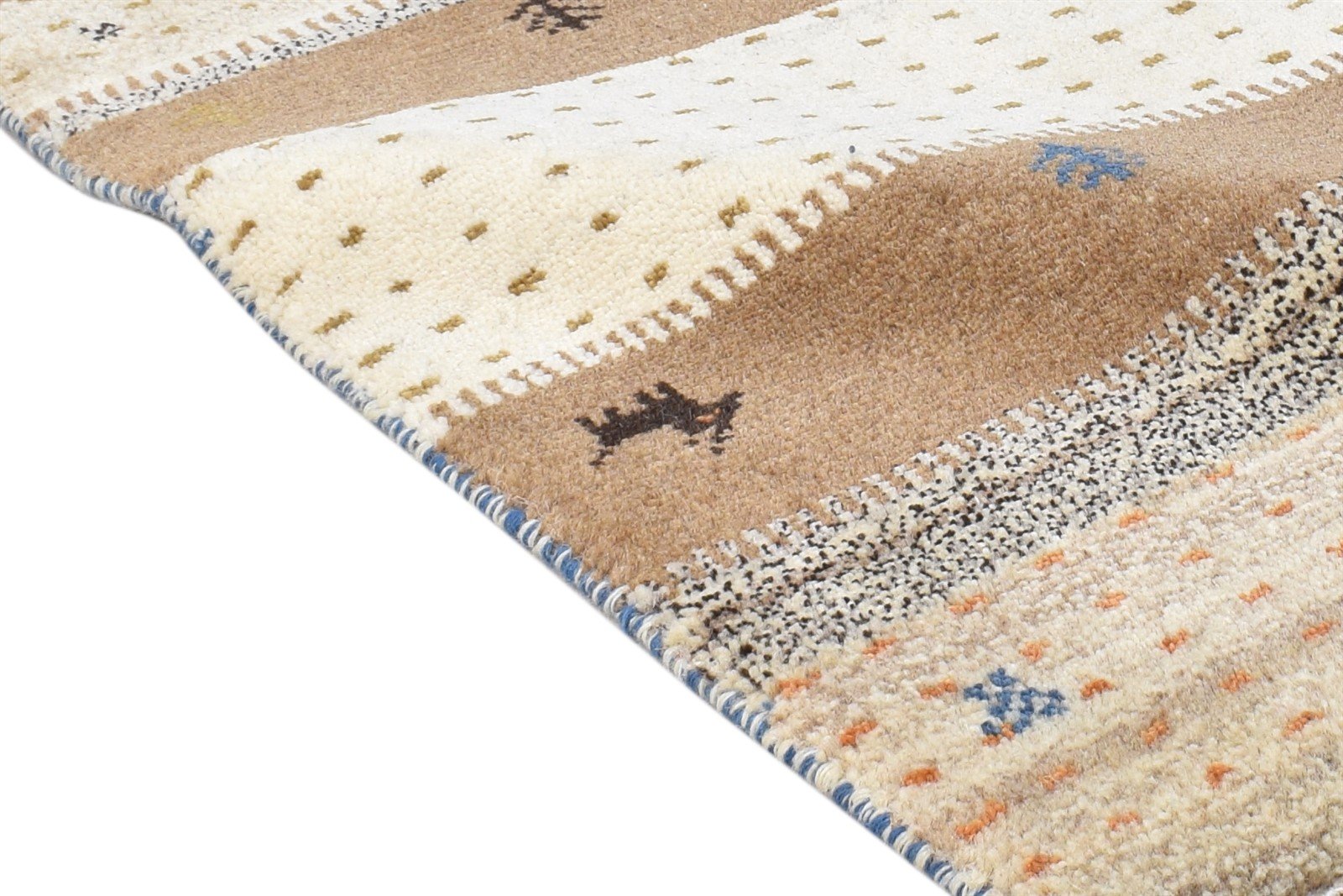 2' X 3' Rug Wool Sand Southwestern Hand Knotted Gabbeh Tribal Small Carpet 7865100435605
