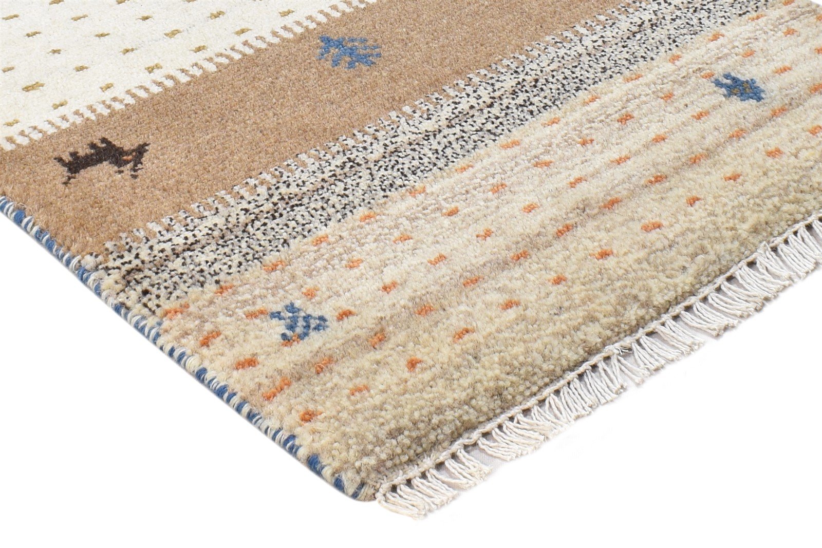 2' X 3' Rug Wool Sand Southwestern Hand Knotted Gabbeh Tribal Small Carpet 7865100435605