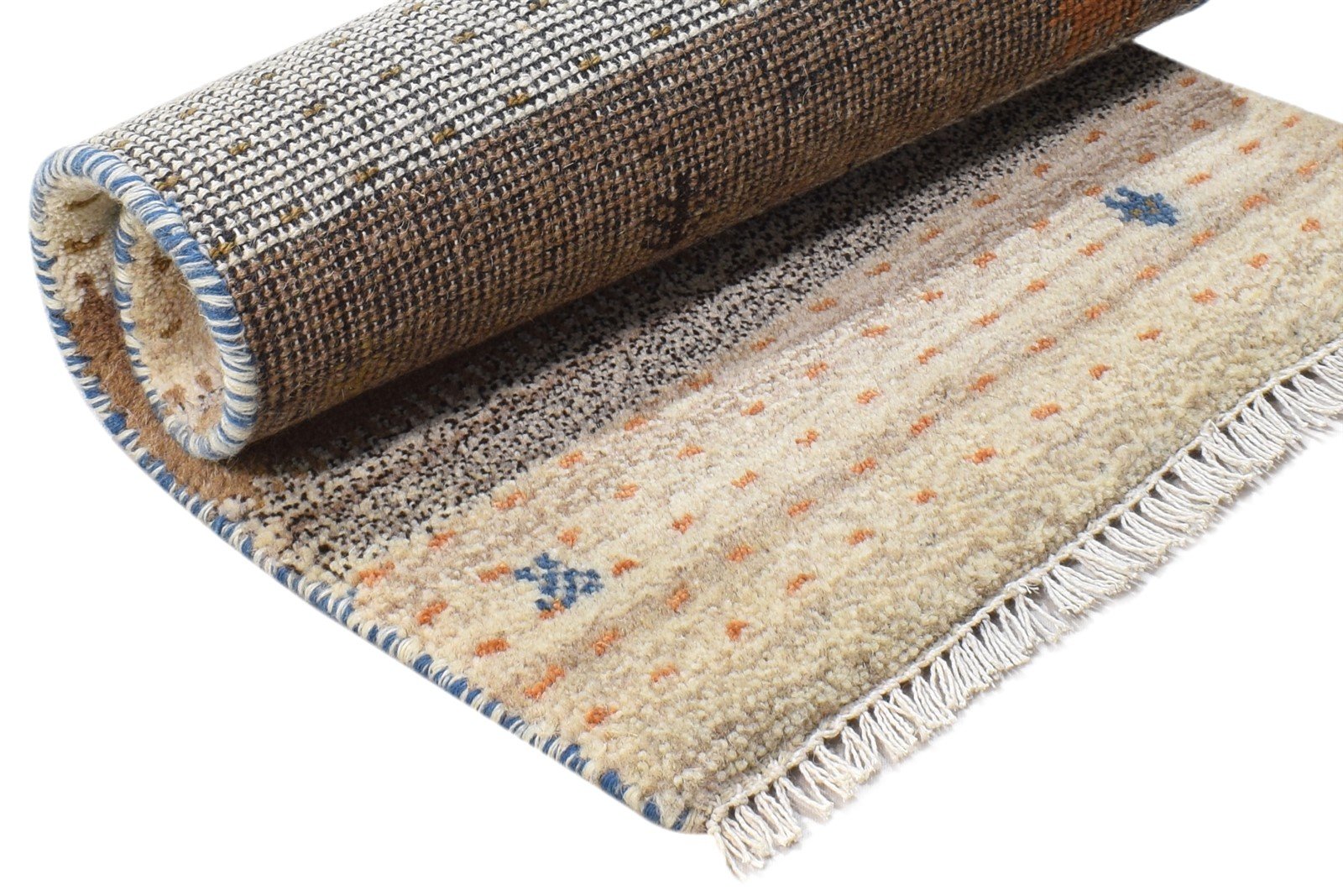 2' X 3' Rug Wool Sand Southwestern Hand Knotted Gabbeh Tribal Small Carpet 7865100435605