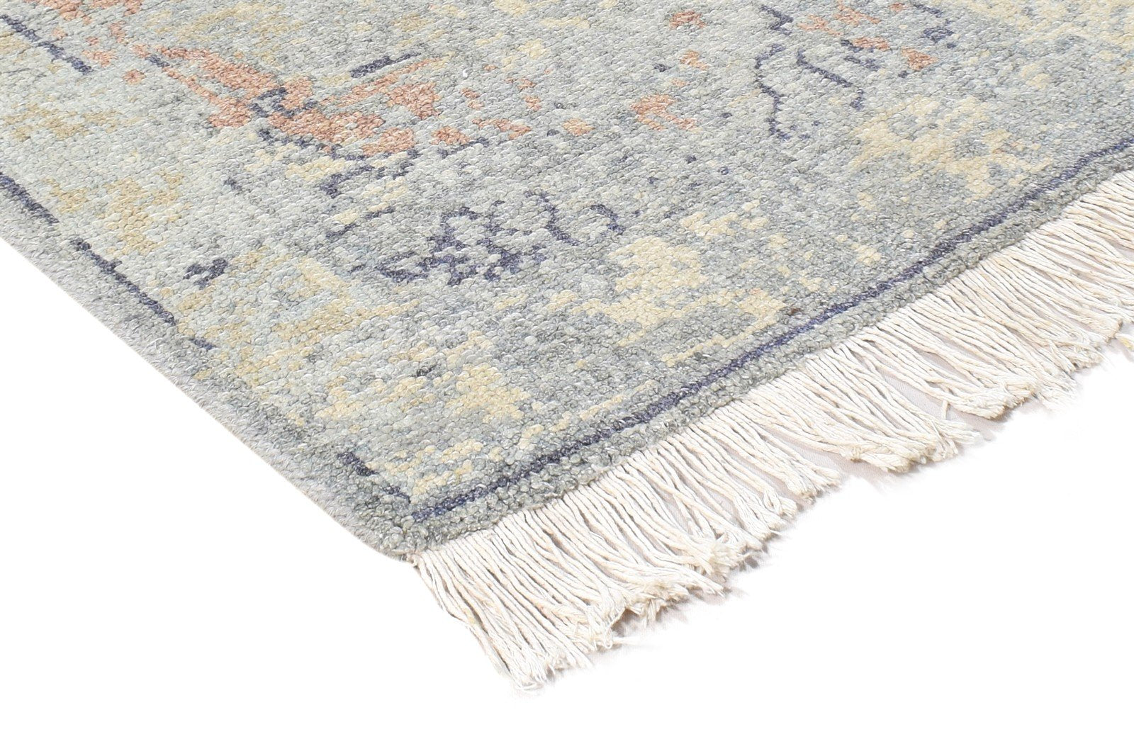 2' X 3' Rug Wool Silk Grey Modern Hand Knotted American Abstract Small Carpet 7865050890389