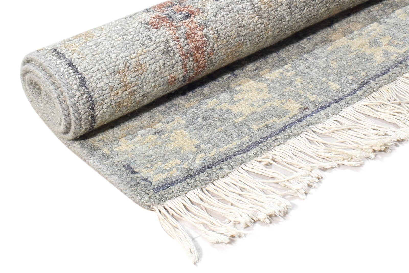 2' X 3' Rug Wool Silk Grey Modern Hand Knotted American Abstract Small Carpet 7865050890389