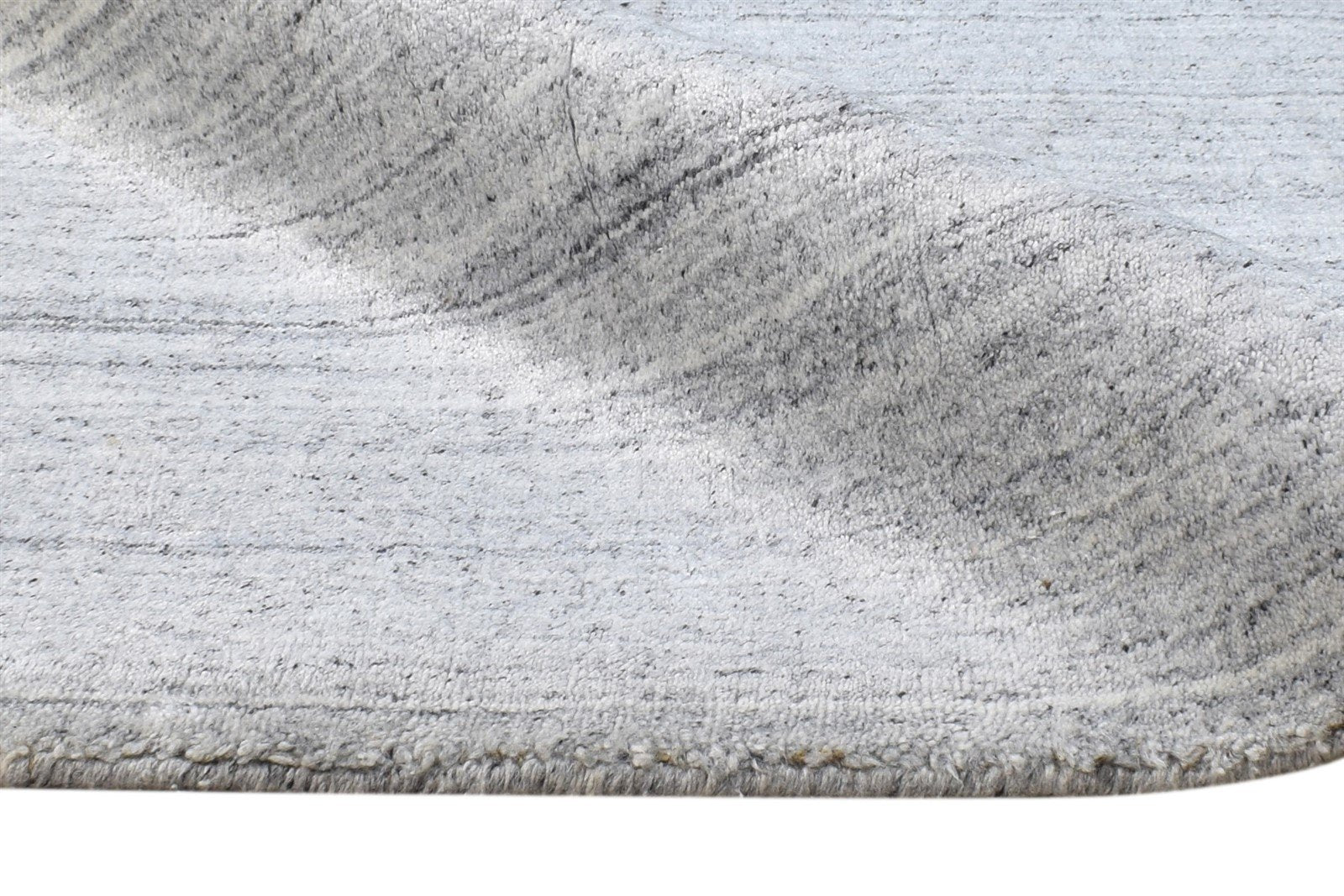 2' X 3' Rug Wool / Silk Grey Modern Handloom Scandinavian Solid Small Carpet 7865137528981
