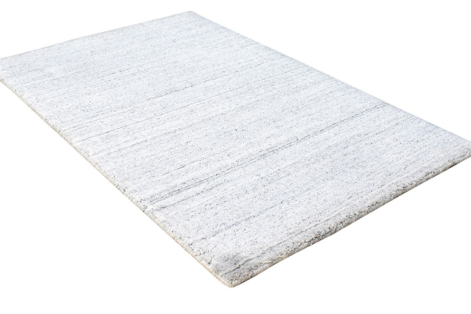 2' X 3' Rug Wool / Silk Grey Modern Handloom Scandinavian Solid Small Carpet 7865137528981