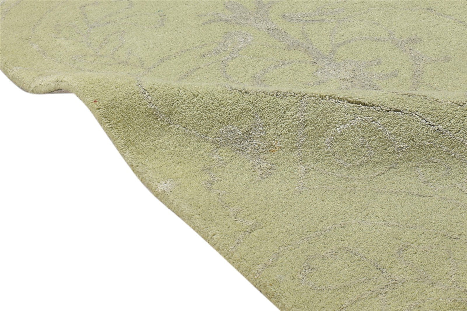 2' X 3' Rug Wool / Silk Sage Modern Hand Tufted Moroccan Damask Small Carpet 7864172544149