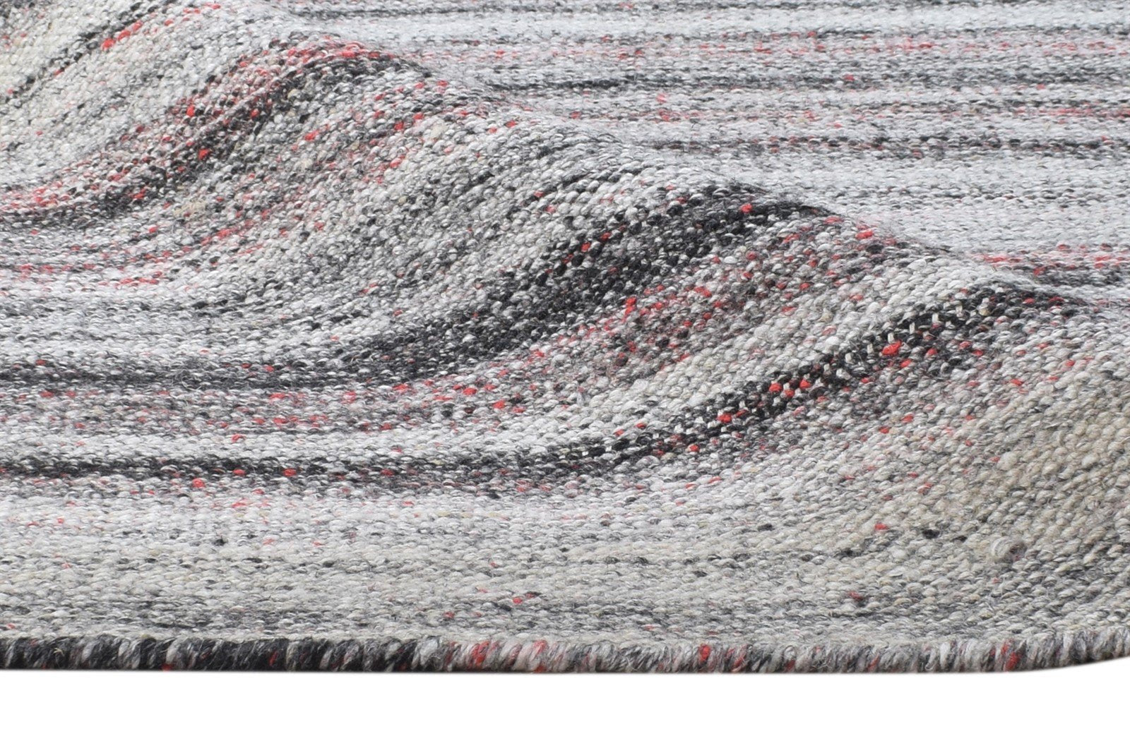 2' X 4' Rug Pet Yarn Grey Modern Flatweave Scandinavian Striped Small Carpet 7865139167381