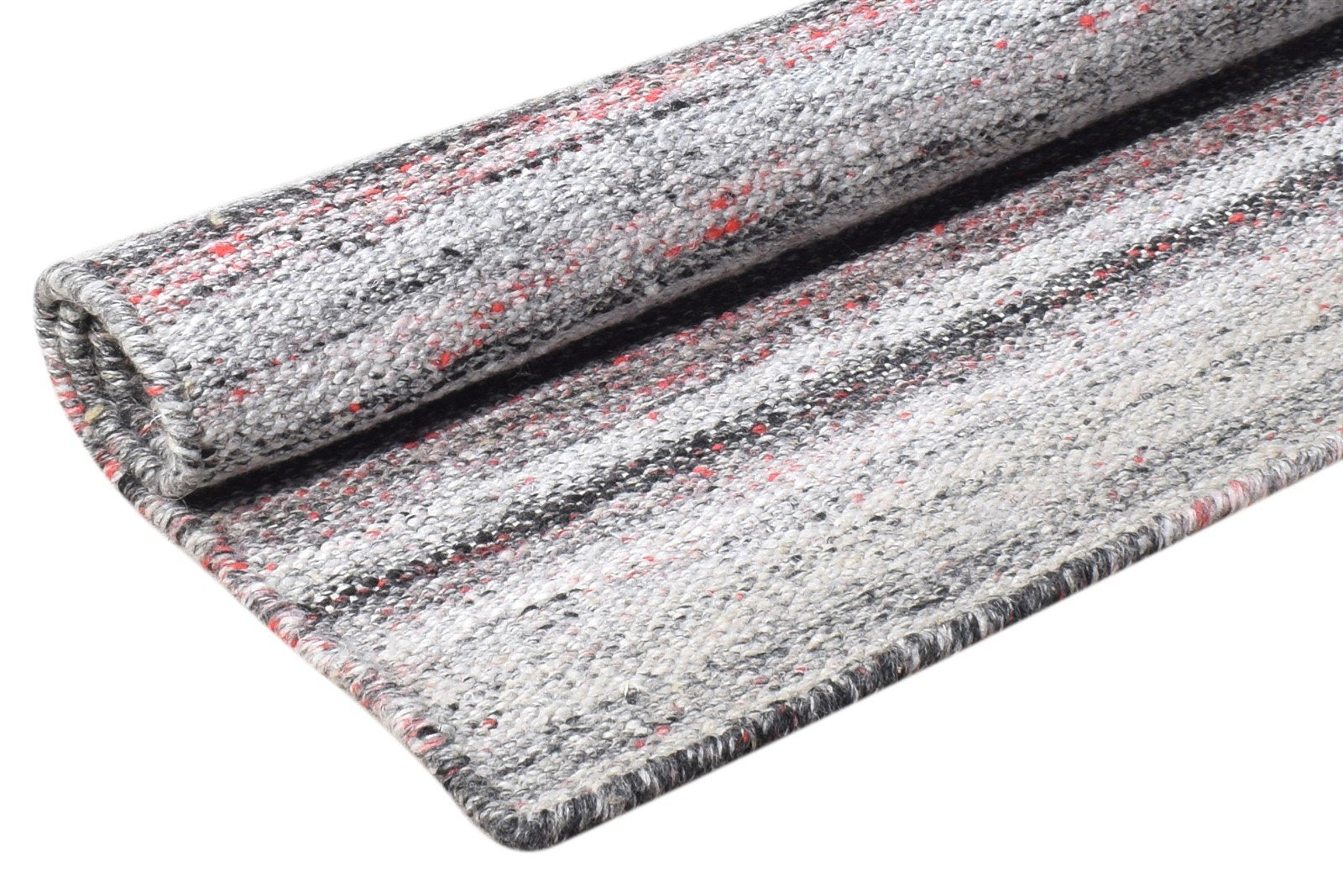 2' X 4' Rug Pet Yarn Grey Modern Flatweave Scandinavian Striped Small Carpet 7865139167381