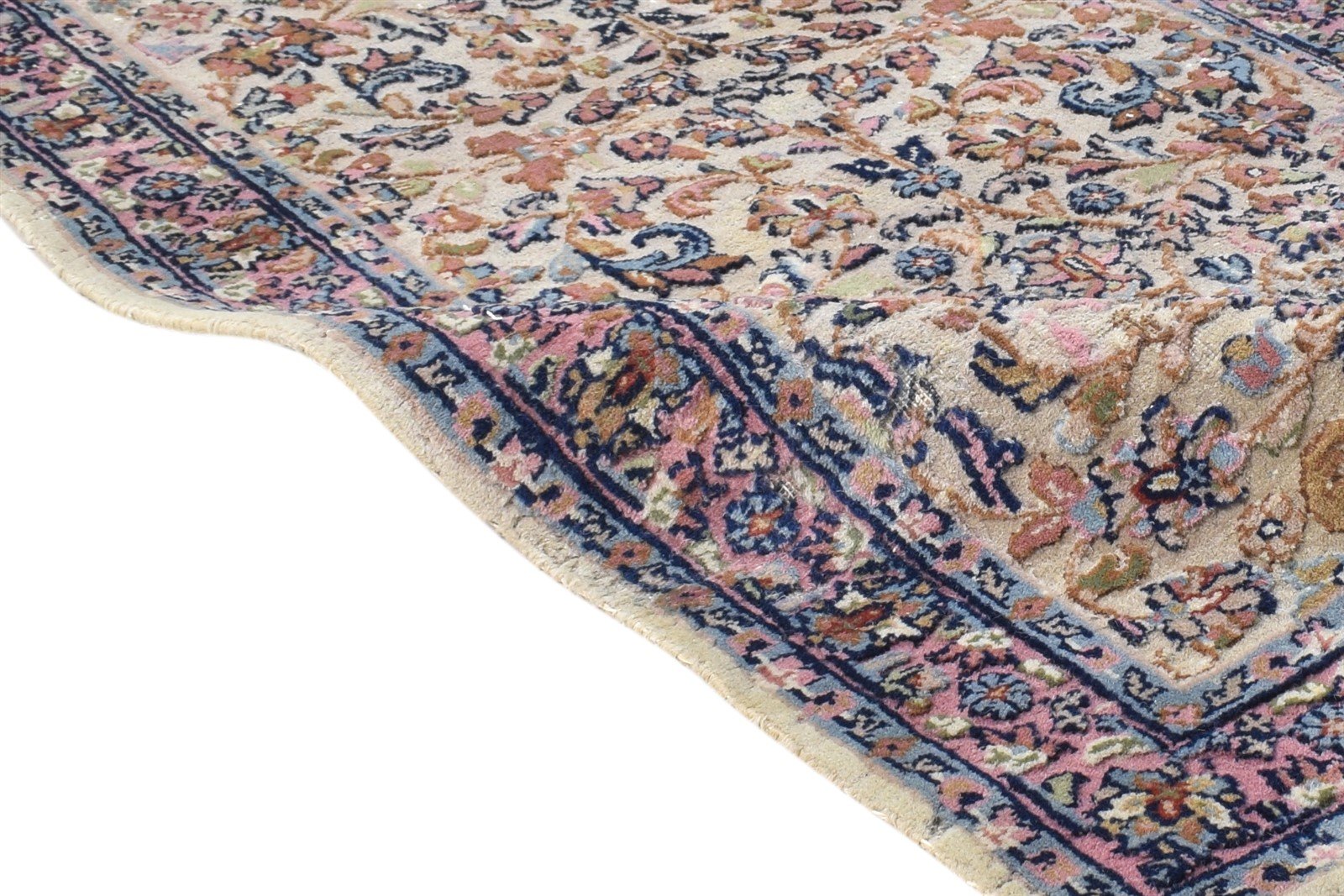 2' X 4' Rug Wool Beige Persian Hand Knotted Kashan Oriental Small Carpet 7865110724757