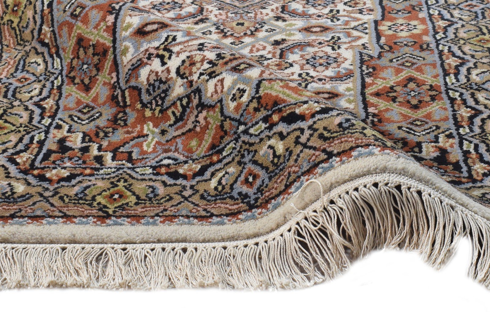 2' X 4' Rug Wool Ivory Persian Hand Knotted Tabriz Oriental Small Carpet 7864679858325