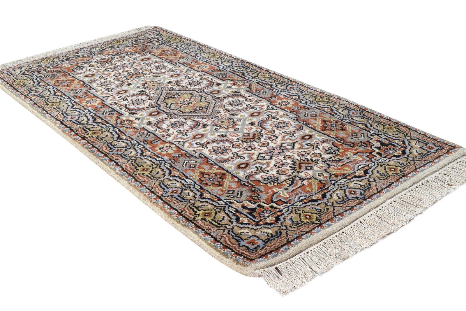 2' X 4' Rug Wool Ivory Persian Hand Knotted Tabriz Oriental Small Carpet 7864679858325