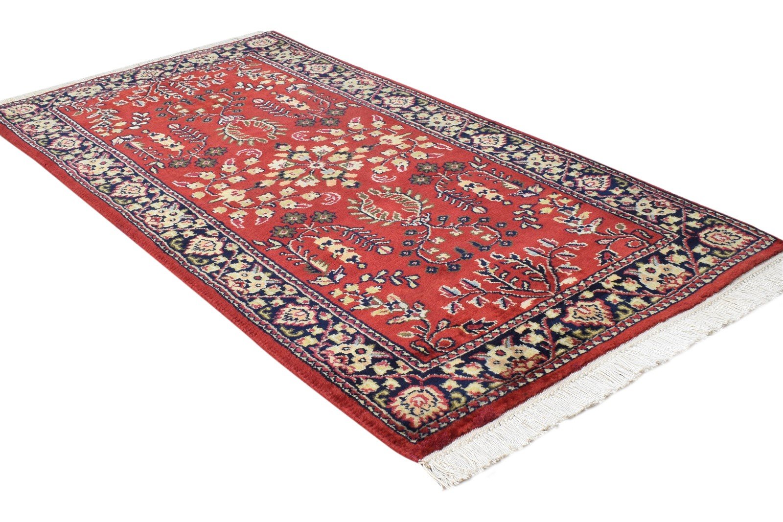 2' X 4' Rug Wool Red Persian Hand Knotted Kashan Oriental Small Carpet 7864668913813