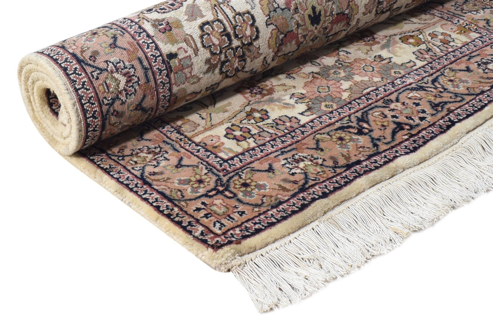 2' X 5' Rug Wool Cream Persian Hand Knotted Kashan Oriental Small Carpet 7864668618901