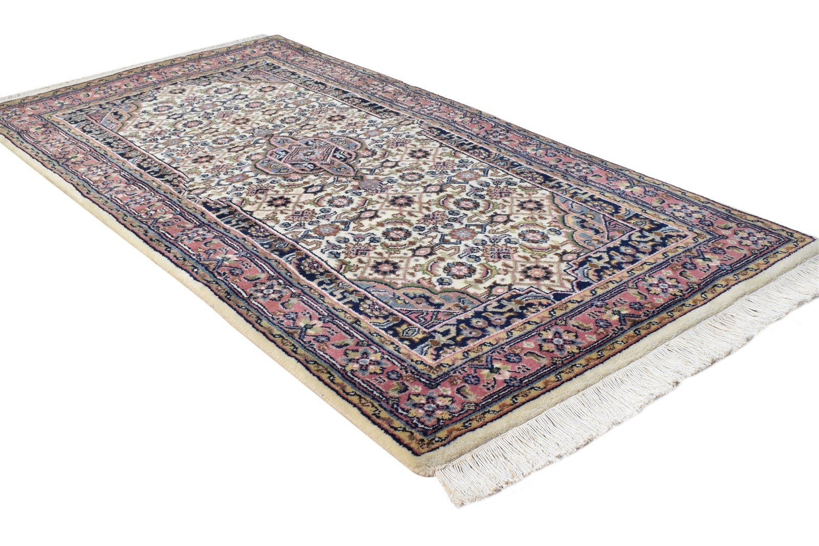 2' X 5' Rug Wool Cream Persian Hand Knotted Tabriz Oriental Small Carpet 7864676122773