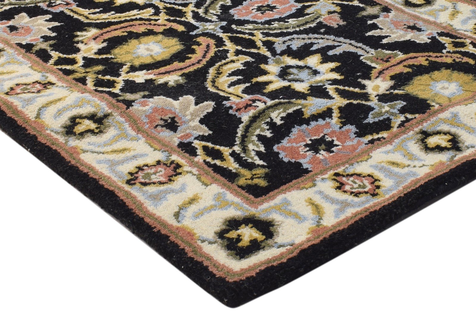 2' X 8' Rug Wool Black Persian Hand Tufted Kashan Oriental Small Runner 7864853168277