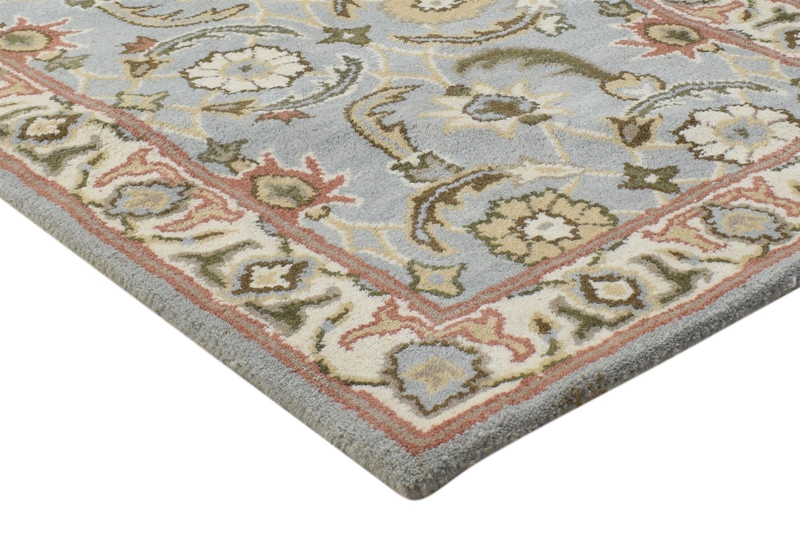 2' X 8' Rug Wool Blue Persian Hand Tufted Kashan Oriental Small Runner 7864858116245