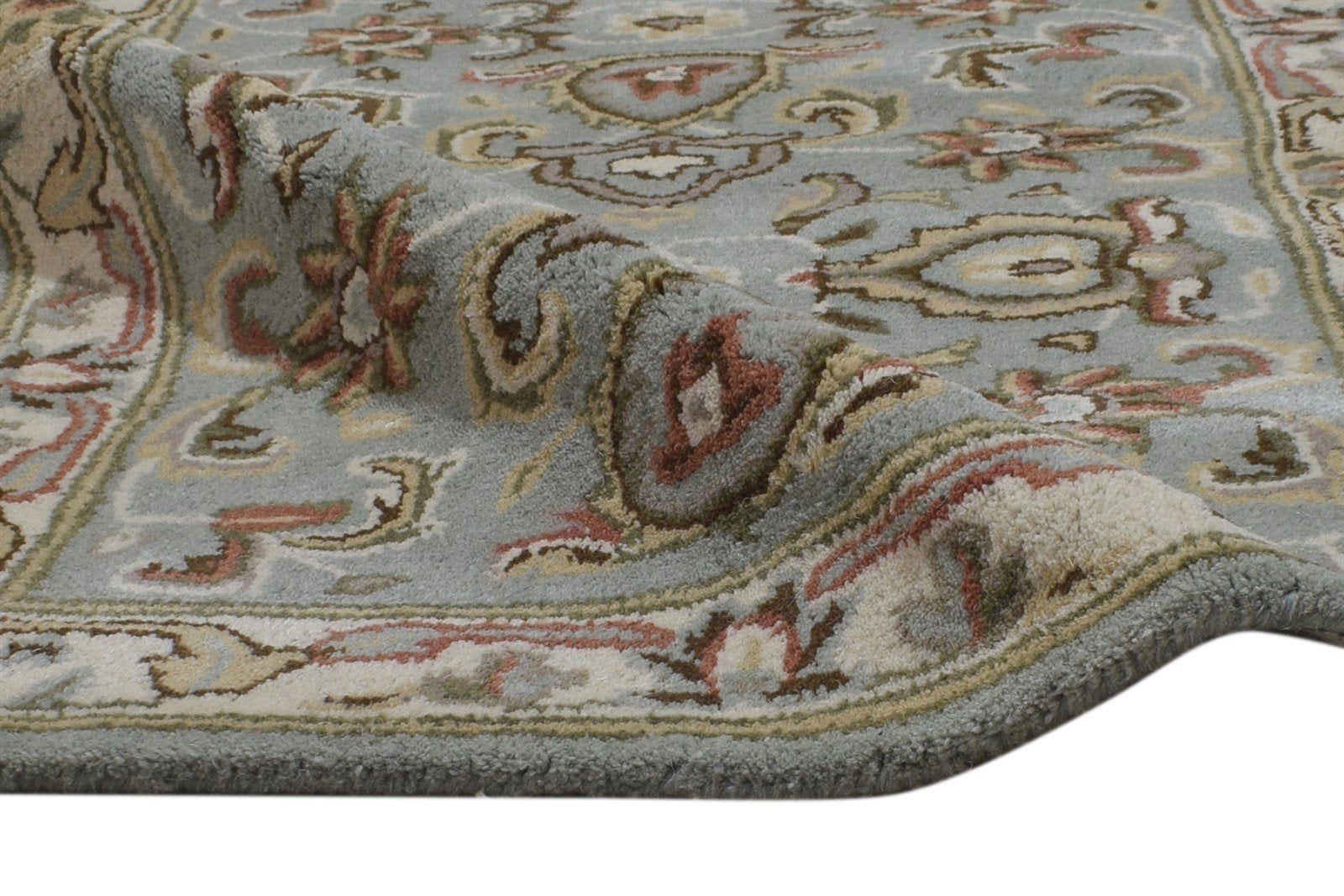 2' X 8' Rug Wool Blue Persien Hand Tufted Kashan Oriental Small Runner 7864856346773