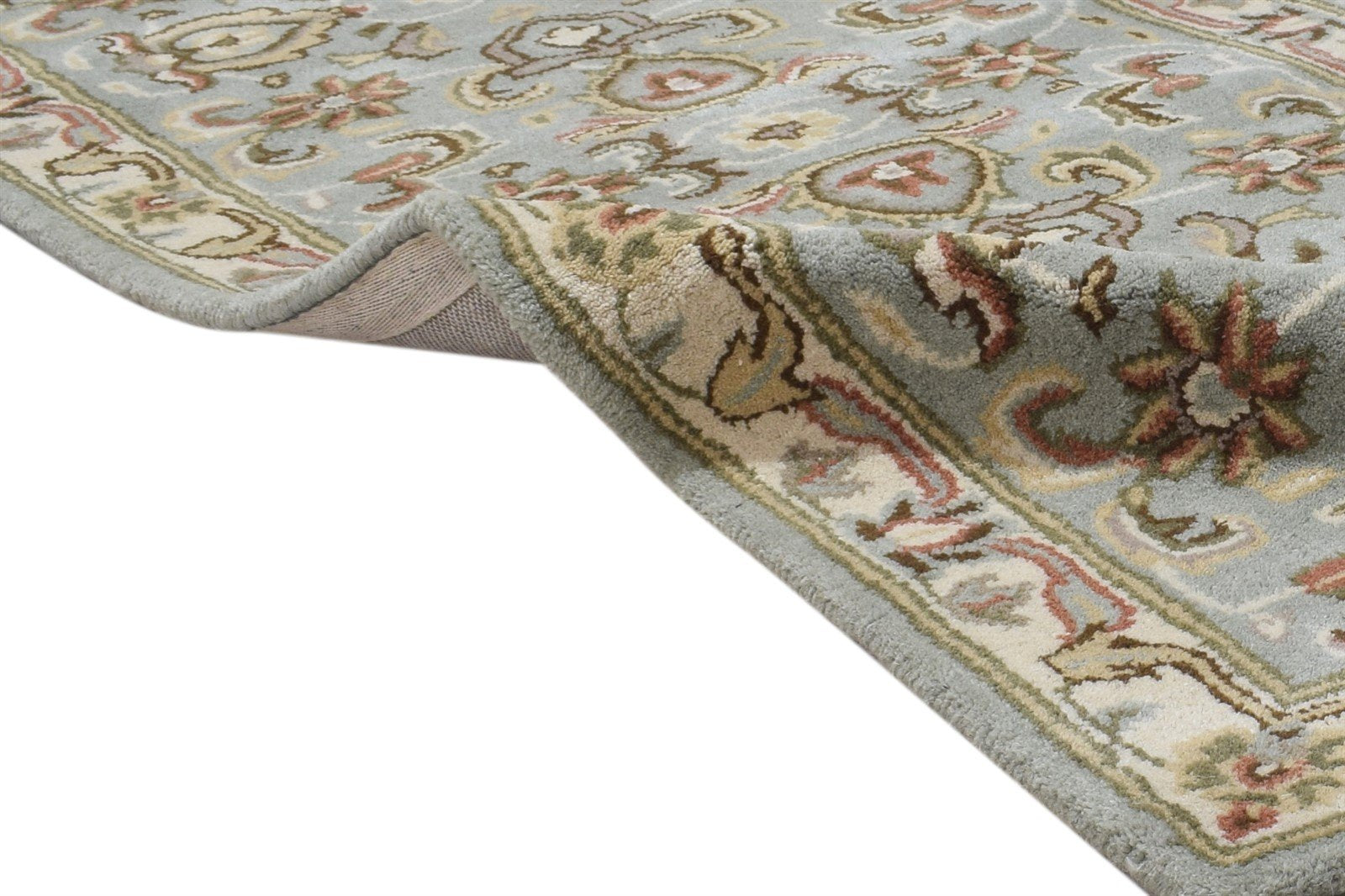 2' X 8' Rug Wool Blue Persien Hand Tufted Kashan Oriental Small Runner 7864856346773