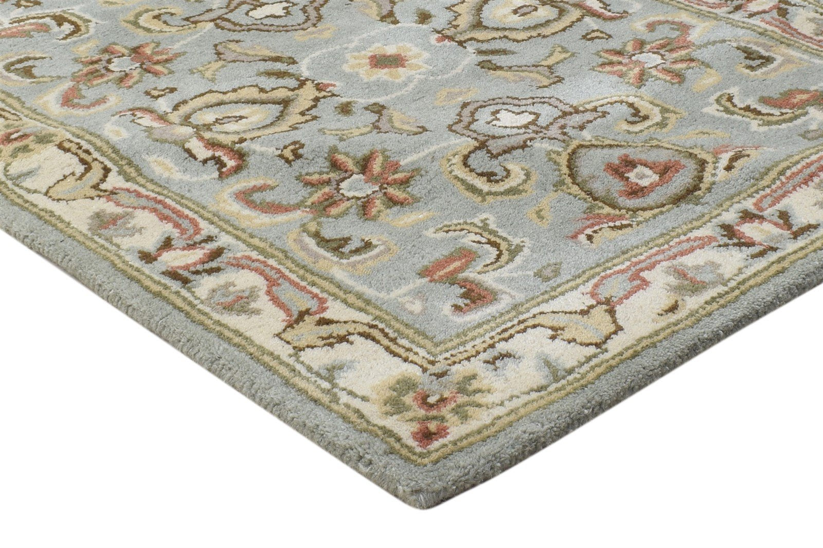 2' X 8' Rug Wool Blue Persien Hand Tufted Kashan Oriental Small Runner 7864856346773