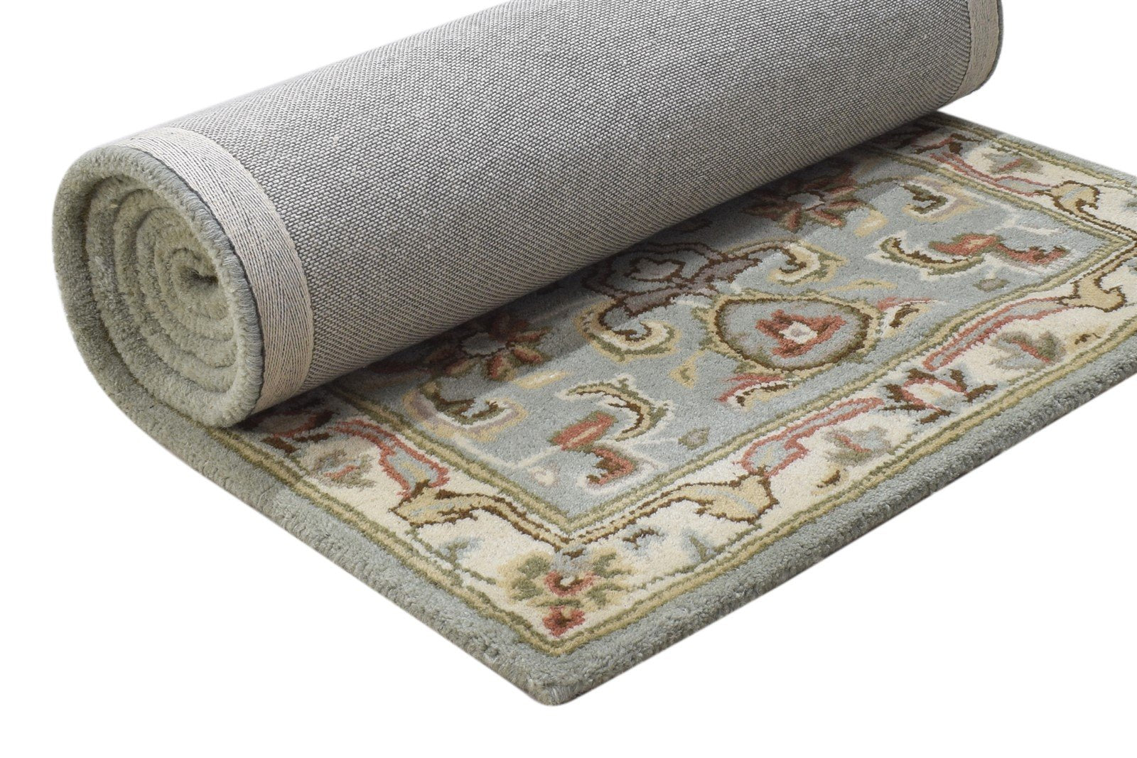 2' X 8' Rug Wool Blue Persien Hand Tufted Kashan Oriental Small Runner 7864856346773