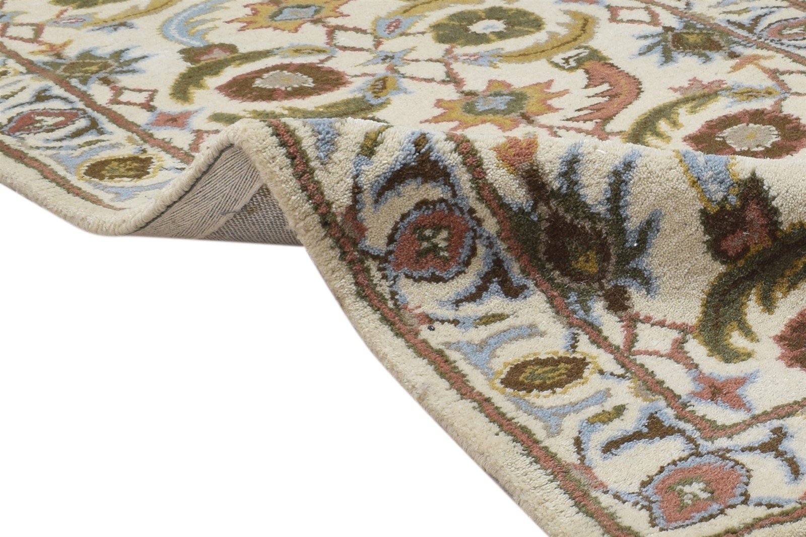 2' X 8' Rug Wool Cream Persien Hand Tufted Kashan Oriental Small Runner 7864855068821