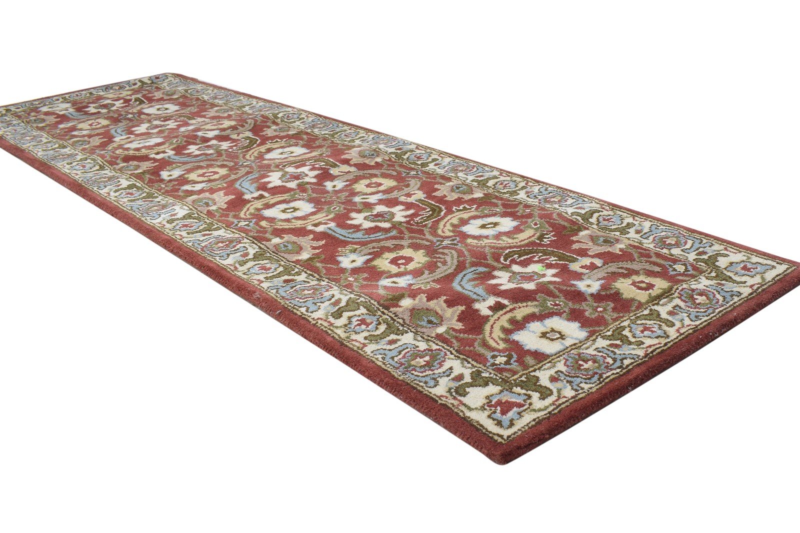 2' X 8' Rug Wool Red Persien Hand Tufted Kashan Oriental Small Runner 7864851955861