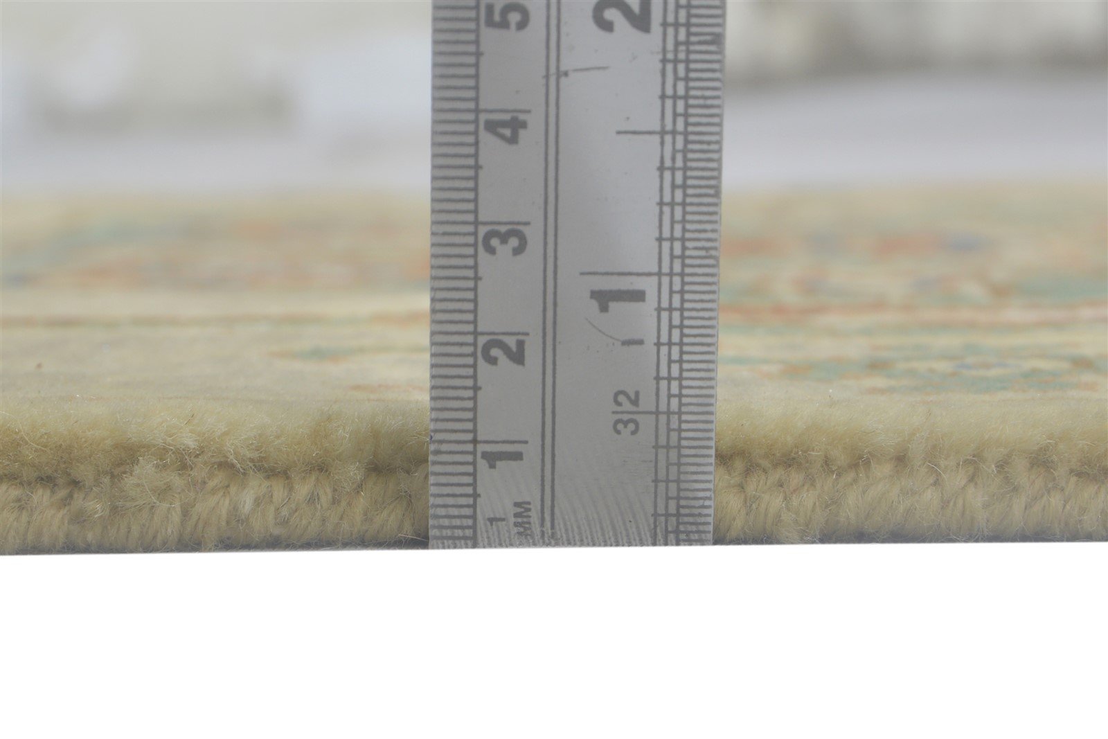26X15 Rug Wool / Silk Beige Persian Hand Knotted Oushak Oriental Small Runner 7864089215125
