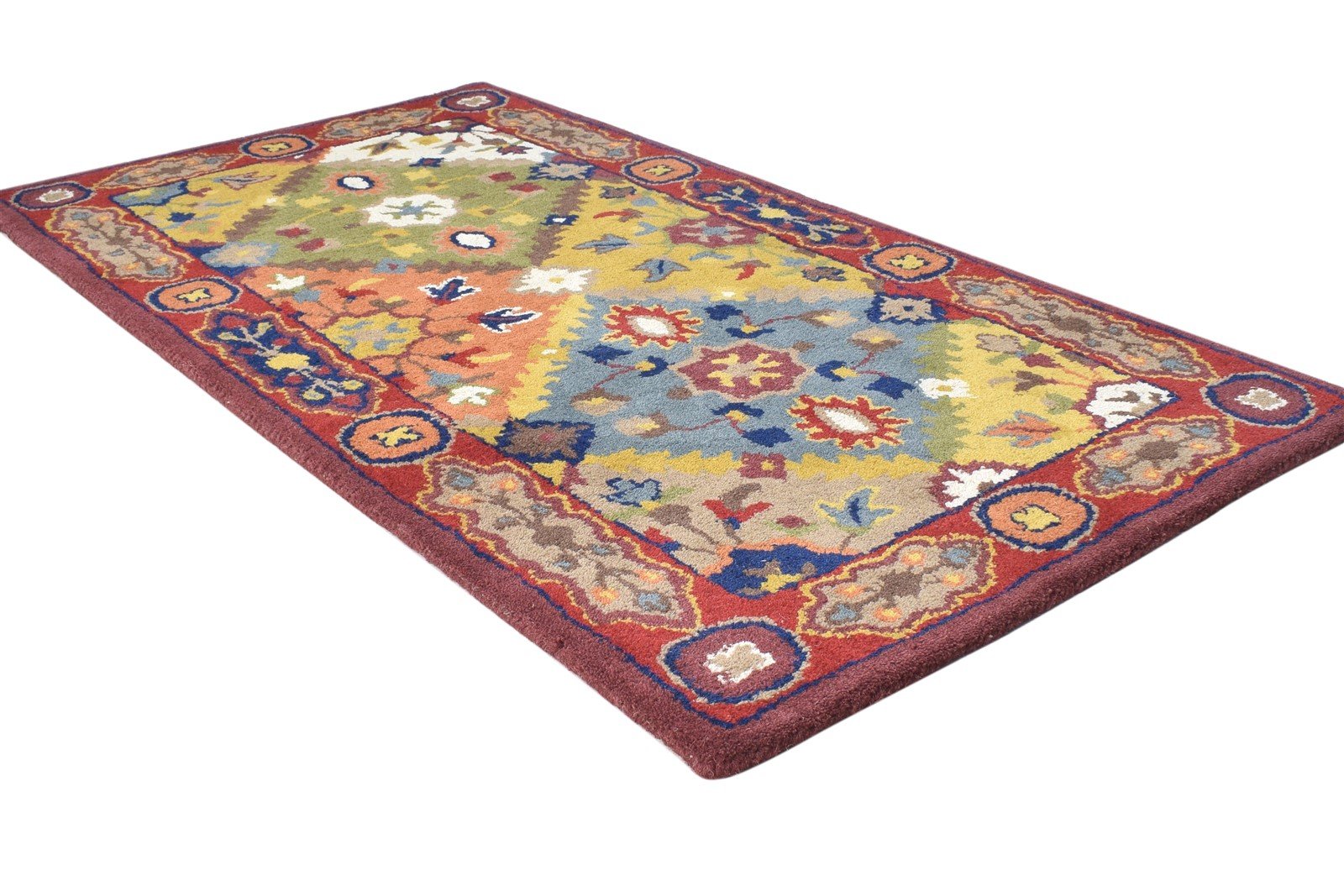 26X5 Rug Wool Multi Color Persian Hand Tufted Bakhtiari Oriental Small Carpet 7864930500757