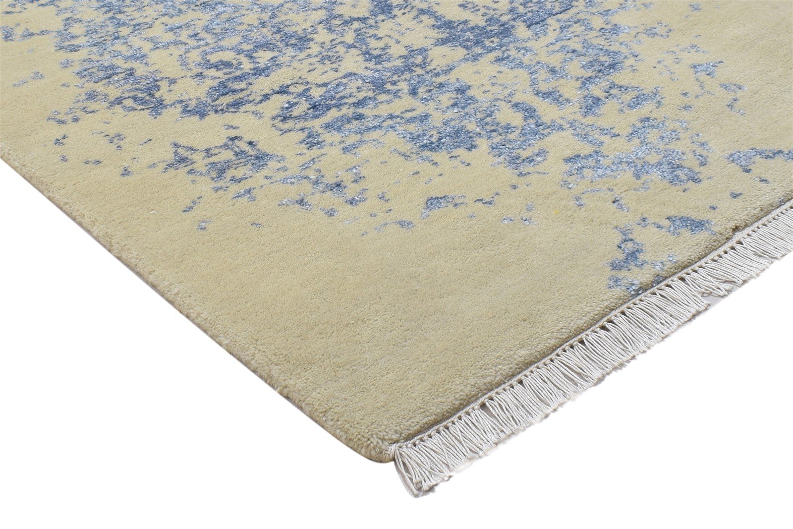 26X8 Rug Wool / Silk Beige Modern Hand Knotted Scandinavian Abstract Small 7864099864725