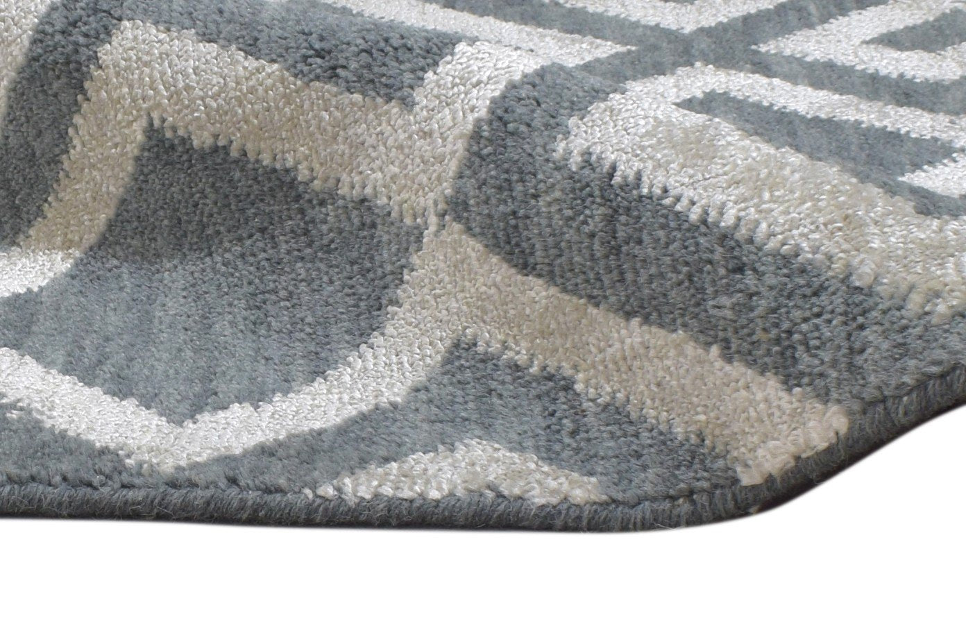 2X2 Rug Silk Dark Grey Modern Jacquard Loom Scandinavian Geometric Small Carpet 7864822792341