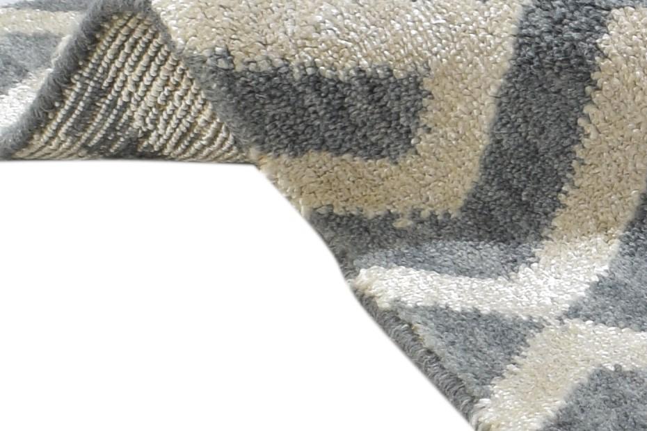 2X2 Rug Silk Dark Grey Modern Jacquard Loom Scandinavian Geometric Small Carpet 7864822792341