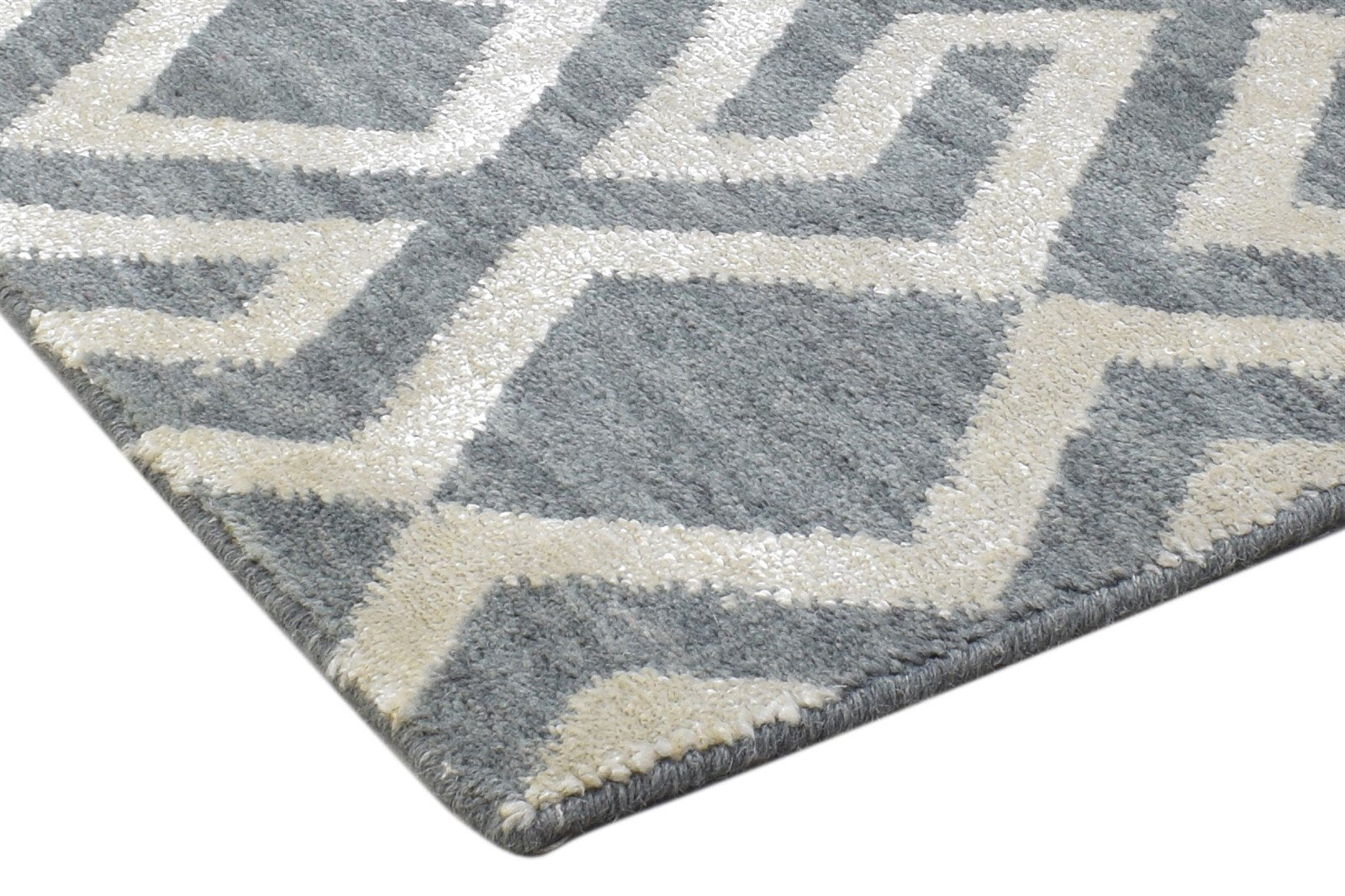 2X2 Rug Silk Dark Grey Modern Jacquard Loom Scandinavian Geometric Small Carpet 7864822792341
