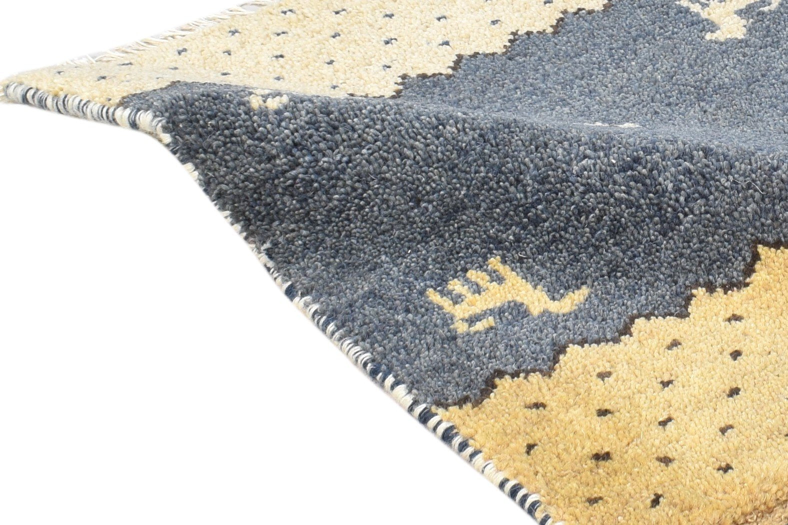 2X2 Rug Wool Dark Grey Southwestern Hand Knotted American Tribal Small Carpet 7865087688853