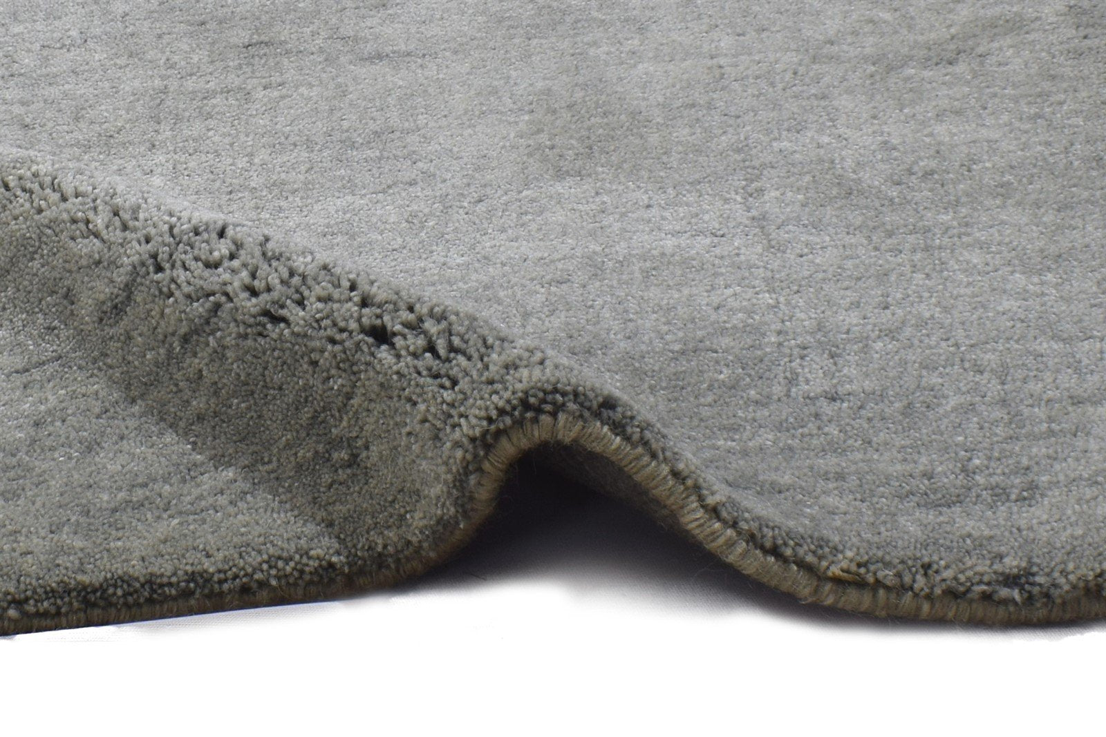 2X2 Rug Wool / Silk Grey Modern Hand Knotted Scandinavian Solid Small Carpet 7864131813525