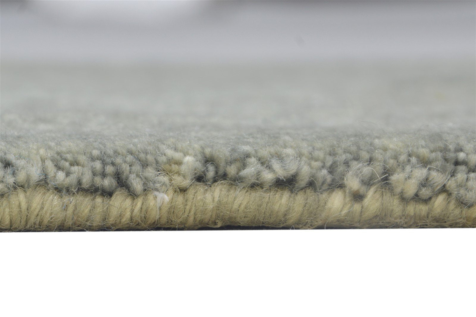 2X2 Rug Wool / Silk Grey Modern Hand Knotted Scandinavian Solid Small Carpet 7864131813525