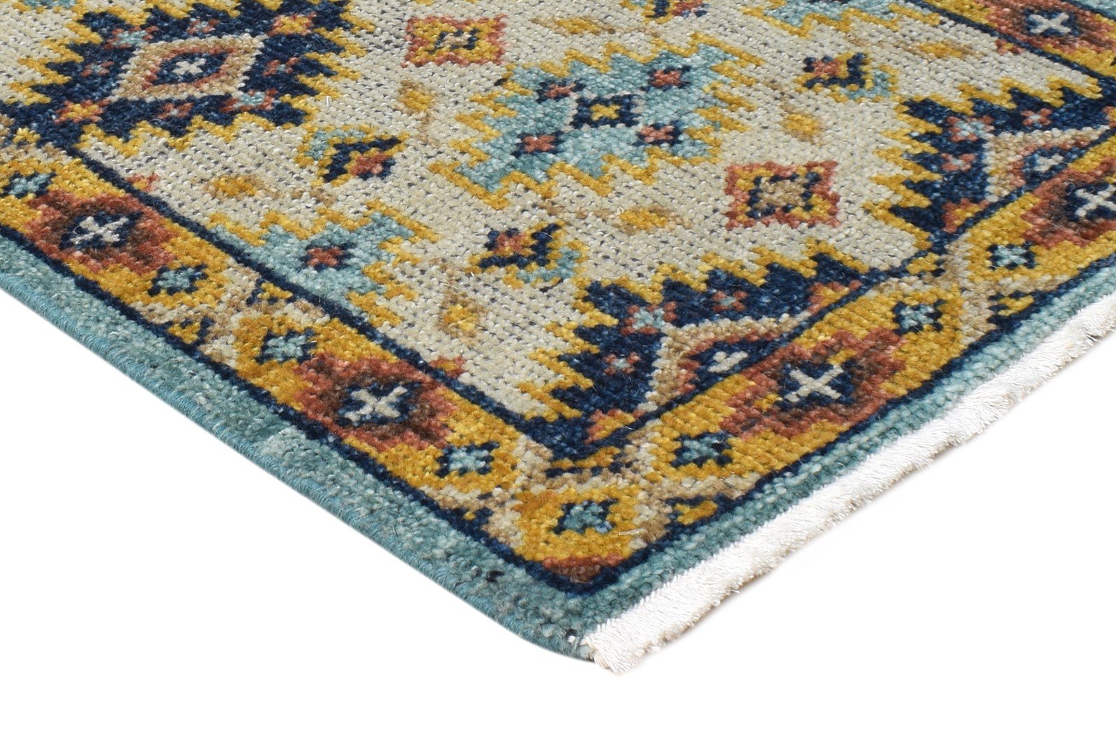 2X3 Rug New Zealand Wool Beige Persian Hand Knotted Kazak Oriental Small Carpet 7865179603093