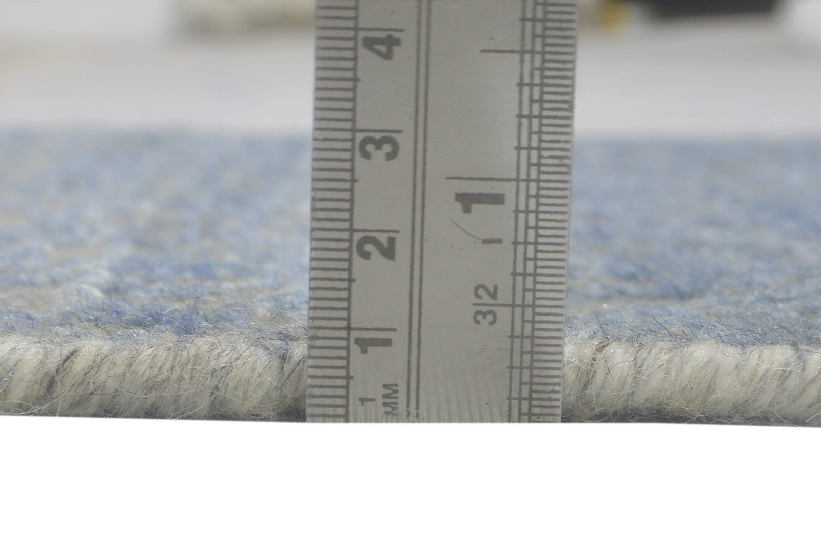 2X3 Rug Wool Silk Blue Modern Hand Knotted Scandinavian Trellis Small Carpet 7864087216277