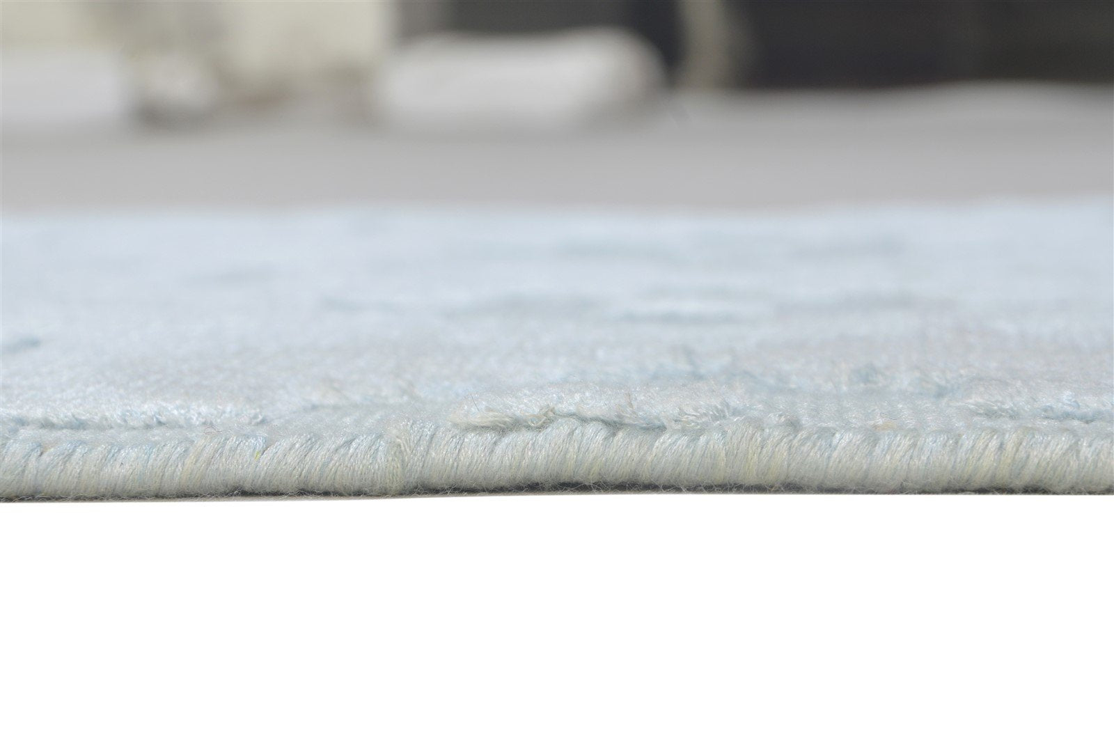 2X3 Rug Wool / Silk Blue Modern Handloom Scandinavian Geometric Small Carpet 7864316199061