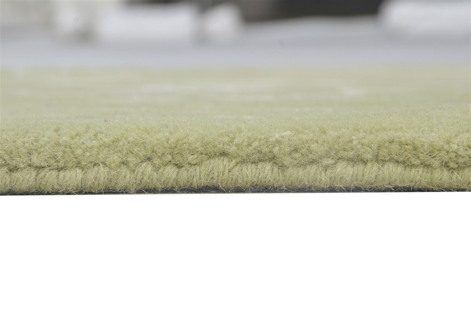 2X3 Rug Wool / Silk Green Modern Hand Tufted Scandinavian Abstract Small Carpet 7864172085397