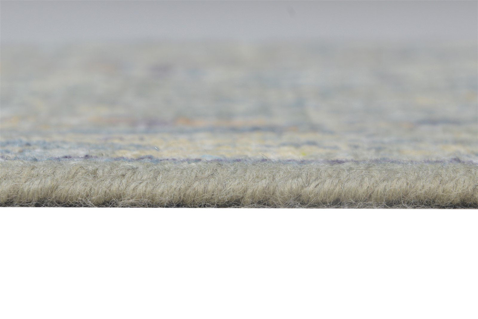 2X3 Rug Wool Silk Grey Modern Hand Knotted Heriz-Indian Abstract Small Carpet 7865143951509