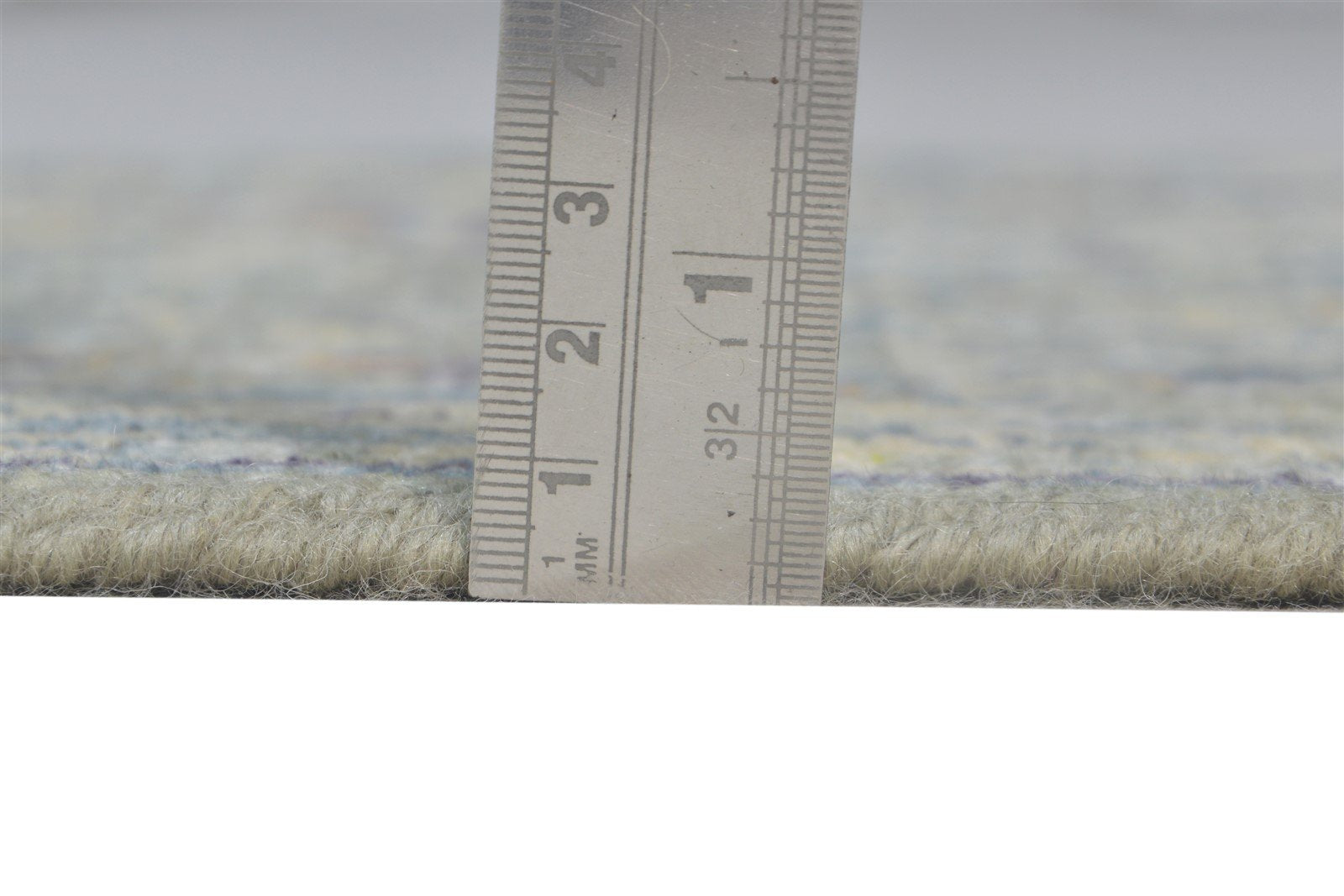 2X3 Rug Wool Silk Grey Modern Hand Knotted Heriz-Indian Abstract Small Carpet 7865143951509
