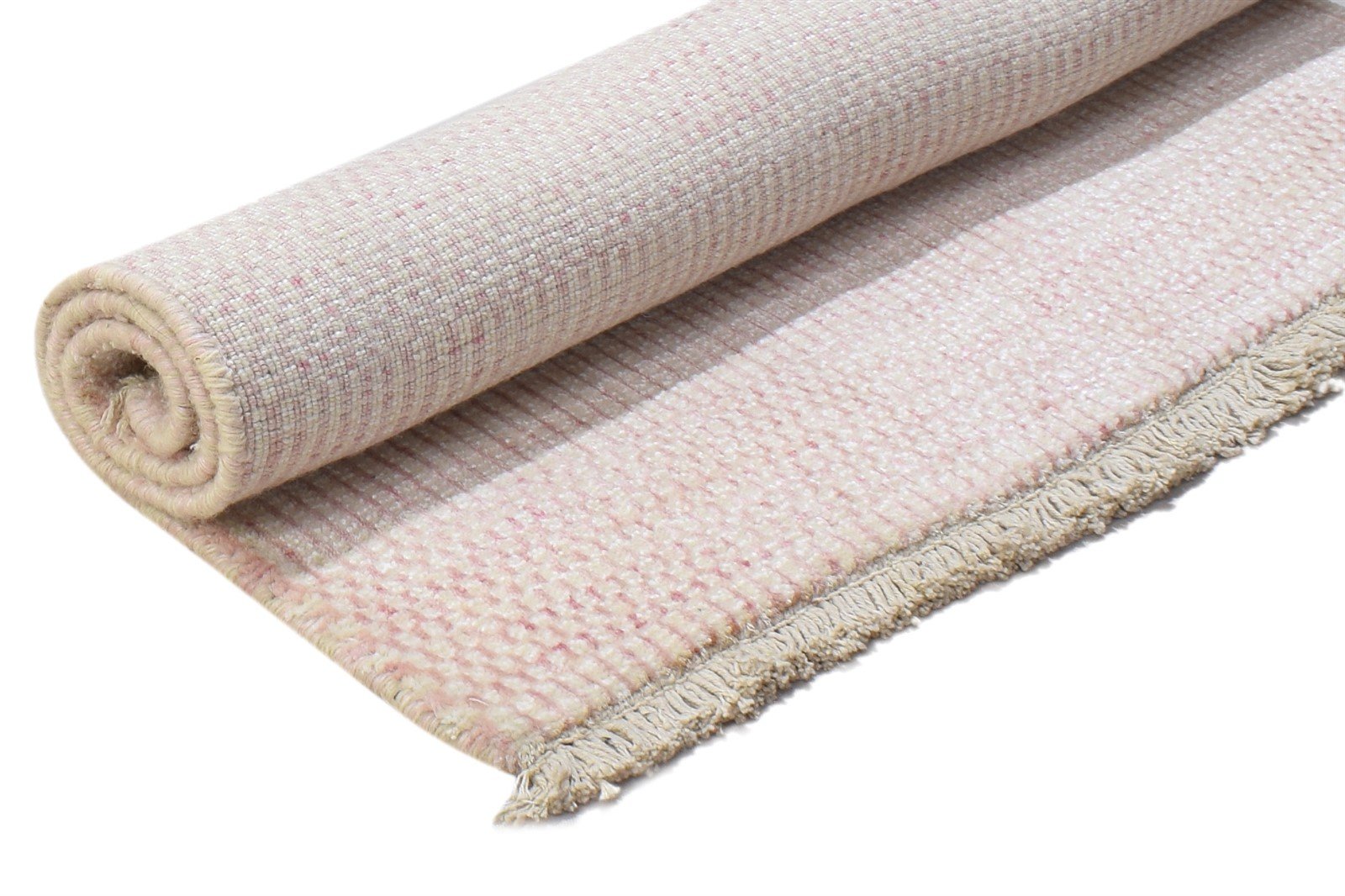 2X3 Rug Wool / Silk Pink Modern Hand Knotted Scandinavian Grass Trellis Small 7864198758549