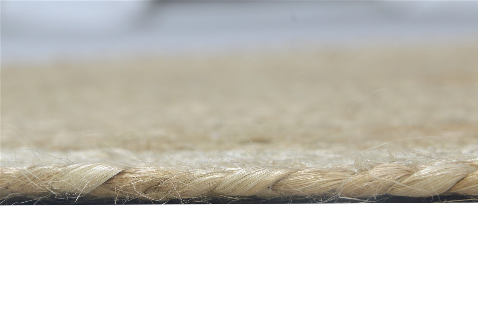 3' X 3' Rug Jute Beige Modern Hand Woven Scandinavian Circles Room Size Round 7864132927637